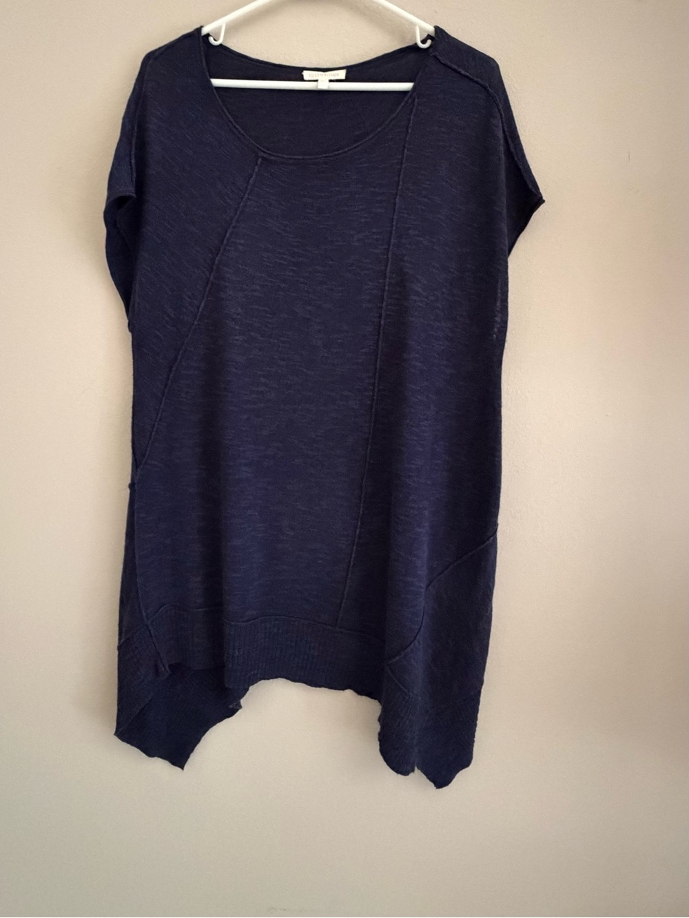 Eileen Fisher Organic Linen Asymmetrical Tunic Top L